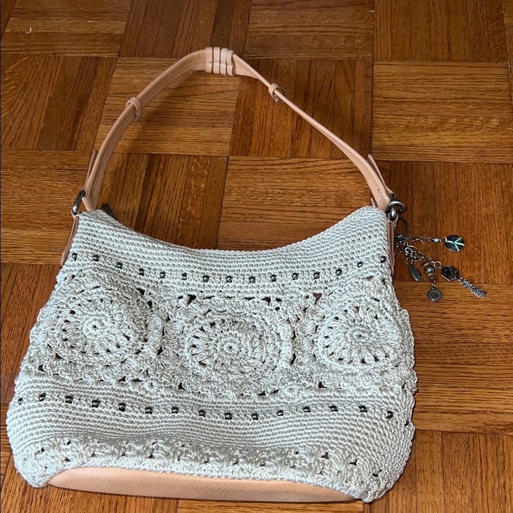Crochet Hobo Bag in Cream